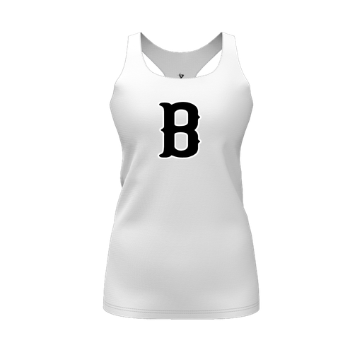 [CUS-DFW-RCBK-PER-WHT-FYS-LOGO2] Racerback Tank Top (Female Youth S, White, Logo 2)