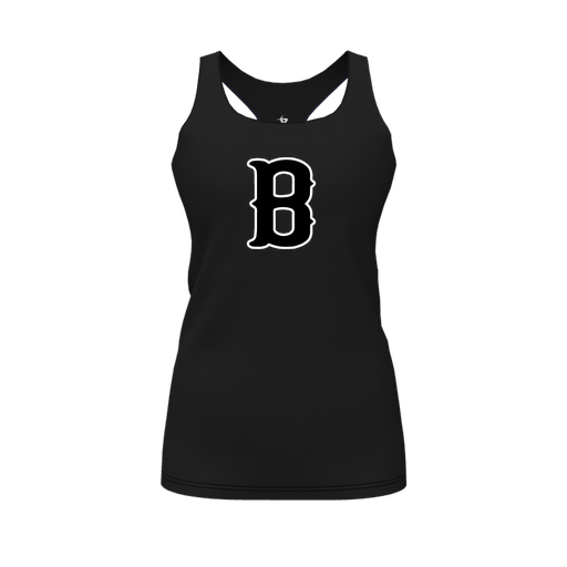 [CUS-DFW-RCBK-PER-BLK-FYS-LOGO2] Racerback Tank Top (Female Youth S, Black, Logo 2)