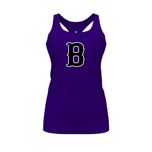 [CUS-DFW-RCBK-PER-PUR-FYS-LOGO2] Racerback Tank Top (Female Youth S, Purple, Logo 2)
