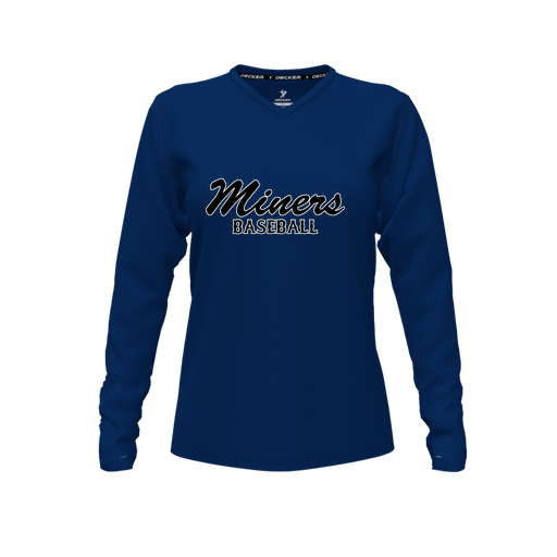 [CUS-DFW-TEES-CMF-VNK-LSL-NVY-FYXS-LOGO3] Comfort T-Shirt (Female Youth XS, Navy, V Neck, Logo 3, Long Sleeve)