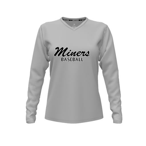 [CUS-DFW-TEES-CMF-VNK-LSL-GRY-FYXS-LOGO3] Comfort T-Shirt (Female Youth XS, Gray, V Neck, Logo 3, Long Sleeve)