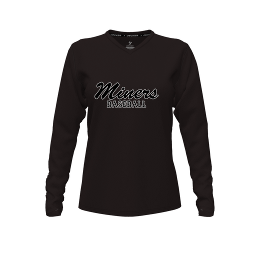 [CUS-DFW-TEES-PER-VNK-LSL-BLK-FYXS-LOGO3] Performance T-Shirt (Female Youth XS, Black, V Neck, Logo 3, Long Sleeve)