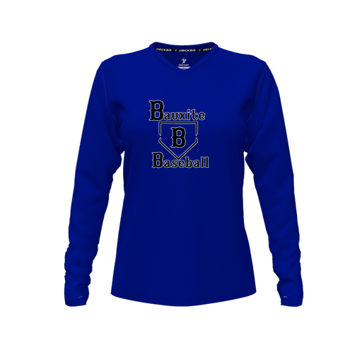 [FTLVPTRY-FYXS-LOGO1] Decker Performance T-Shirt (Female Youth XS, Royal, V Neck, Logo 1, Long Sleeve)