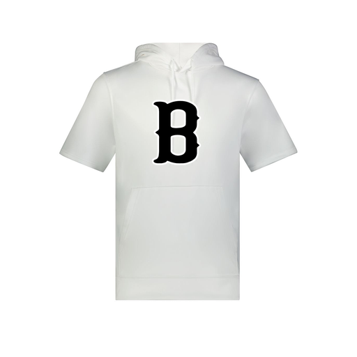 [6871.005.S-LOGO2] Men's Dri Fit Short Sleeve Hoodie (Adult S, White, Logo 2)