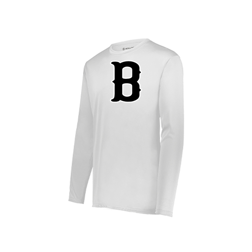 [222823.005.S-LOGO2] Youth LS Smooth Sport Shirt (Youth S, White, Logo 2)