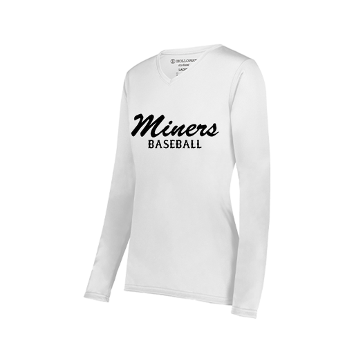 [222824.005.S-LOGO3] Ladies LS Smooth Sport Shirt (Female Adult S, White, Logo 3)