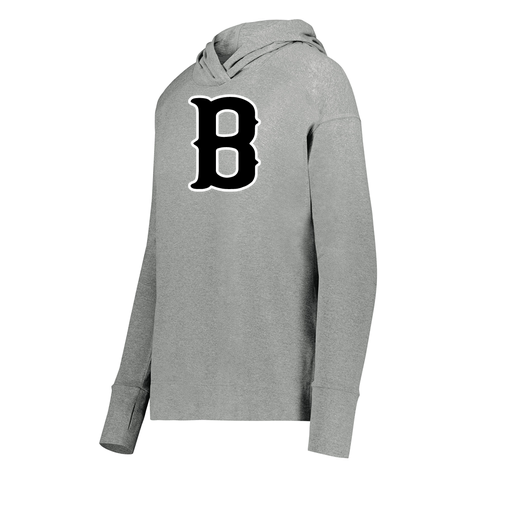 [222798-SIL-FAXS-LOGO2] Ladies Ventura Thin Knit Hoodie (Female Adult XS, Silver, Logo 2)